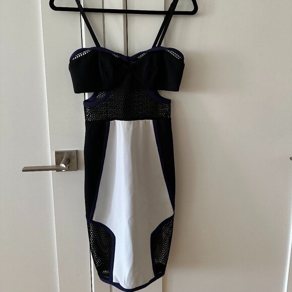 JONATHAN SIMKHAI Colorblock Pattern Mini Dress - Picture 4 of 8